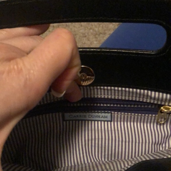 SOLD- Carrie Dunham red leather clutch - like new - Picture 3 of 4